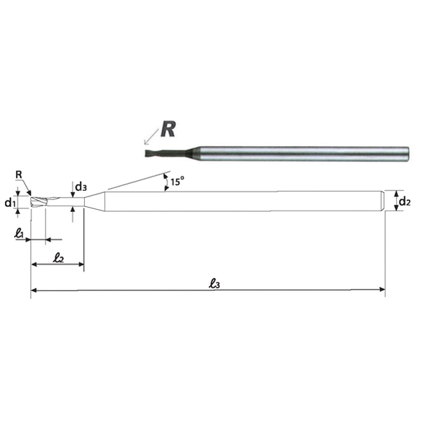 EM991 STK DIAMOND COATED END MILLS FOR MACHINNING GRAPHITE NON-FERROUS METALS & NON-METALLIC MATERIALS 2F (R เป็นมุมมน)